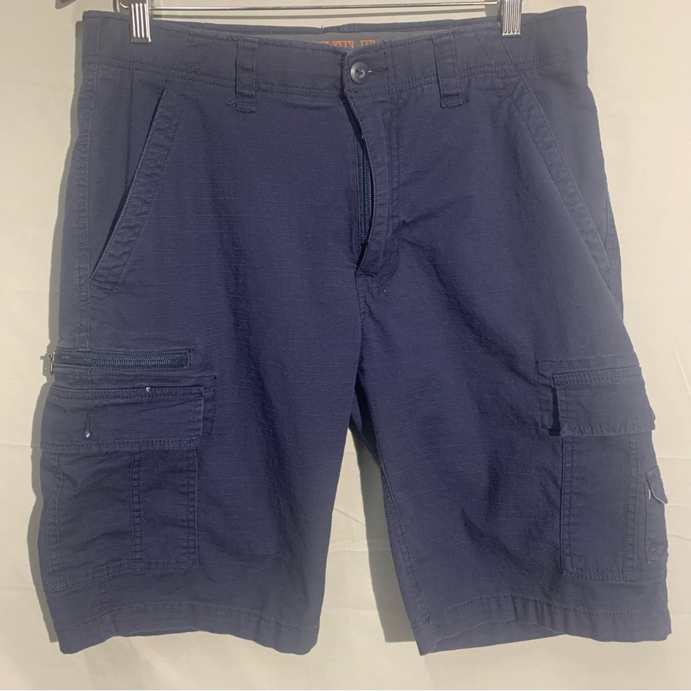 Wear First Shorts Adult 36 Blue Cargo Button Fly Safari Formal Hiking Mens